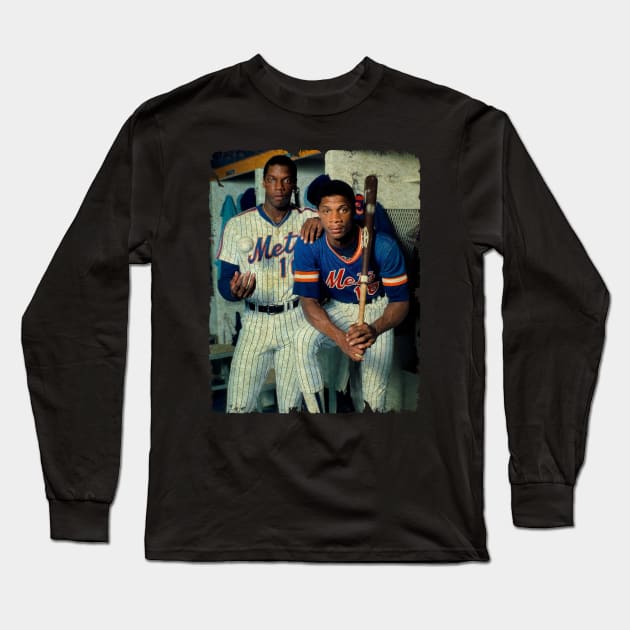 Dwight Gooden and Darryl Strawberry in New York Mets, 1983 Long Sleeve T-Shirt by PESTA PORA